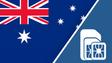Australia and Tasmania SIM Card – Travel connectivity for Australia and Tasmania. Image featuring the Australia and Tasmanian flag and a SIM card icon.