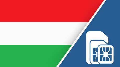Hungary SIM Card – Travel connectivity for Hungary. Image featuring the Hungary flag and a SIM card icon.