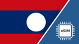 Laos eSIM – Travel connectivity for Laos. Image featuring the Laos flag and an eSIM icon.