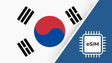 South Korea eSIM – Travel connectivity for South Korea. Image featuring the South Korean flag and an eSIM icon.