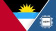 Antigua and Barbuda eSIM – Travel connectivity for Antigua and Barbuda. Image featuring the Antigua and Barbuda flag and an eSIM icon.
 