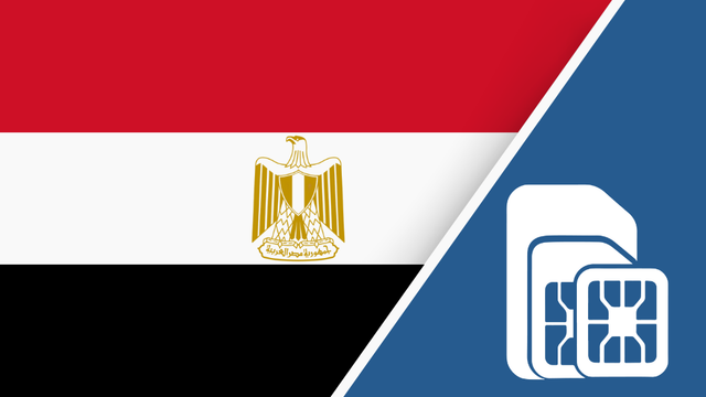 Egypt SIM Card – Travel connectivity for Egypt. Image featuring the Egyptian flag and a SIM card icon.