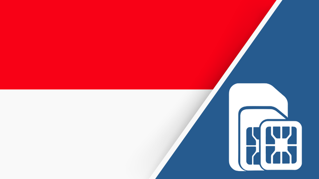 Indonesia SIM Card – Travel connectivity for Indonesia. Image featuring the Indonesian flag and a SIM card icon.