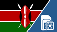 Kenya SIM Card – Travel connectivity for Kenya. Image featuring the Kenya flag and a SIM card icon.