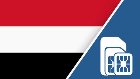 Yemen SIM Card – Travel connectivity for Yemen. Image featuring the Yemen flag and a SIM card icon.