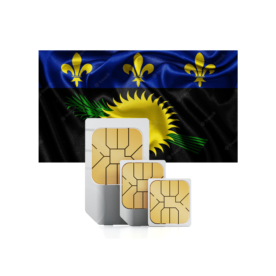 Guadeloupe flag with sim card