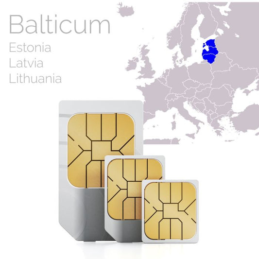 Carte SIM de données (uniquement) prépayée de voyage pour touristes allant dans les États Baltes