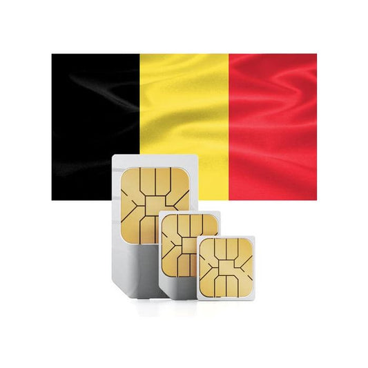 Carte sim prépayée de voyage pour la Belgique (forfaits Data, Calls & SMS)